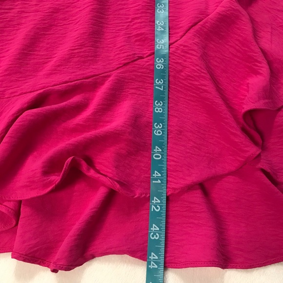 Luxology Wrap Dress Women’s Size XL Color Pink Ruffles V-Neck Long Sleeve Hi-Low - Picture 11 of 15